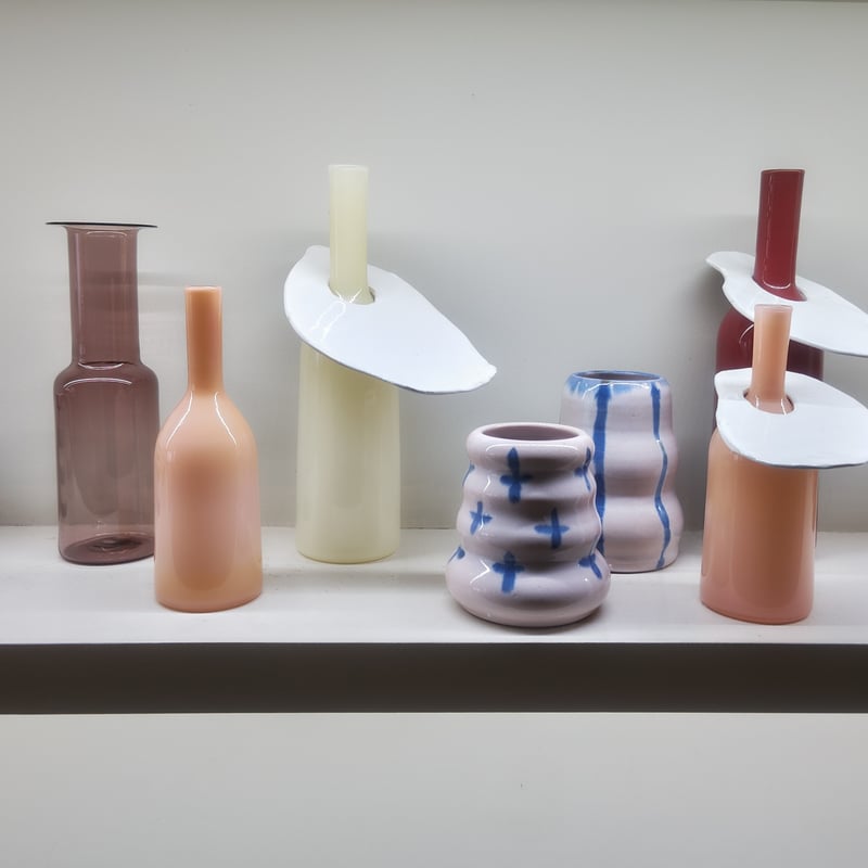 Birbira×qualia glassworks / Bottle vase with ce