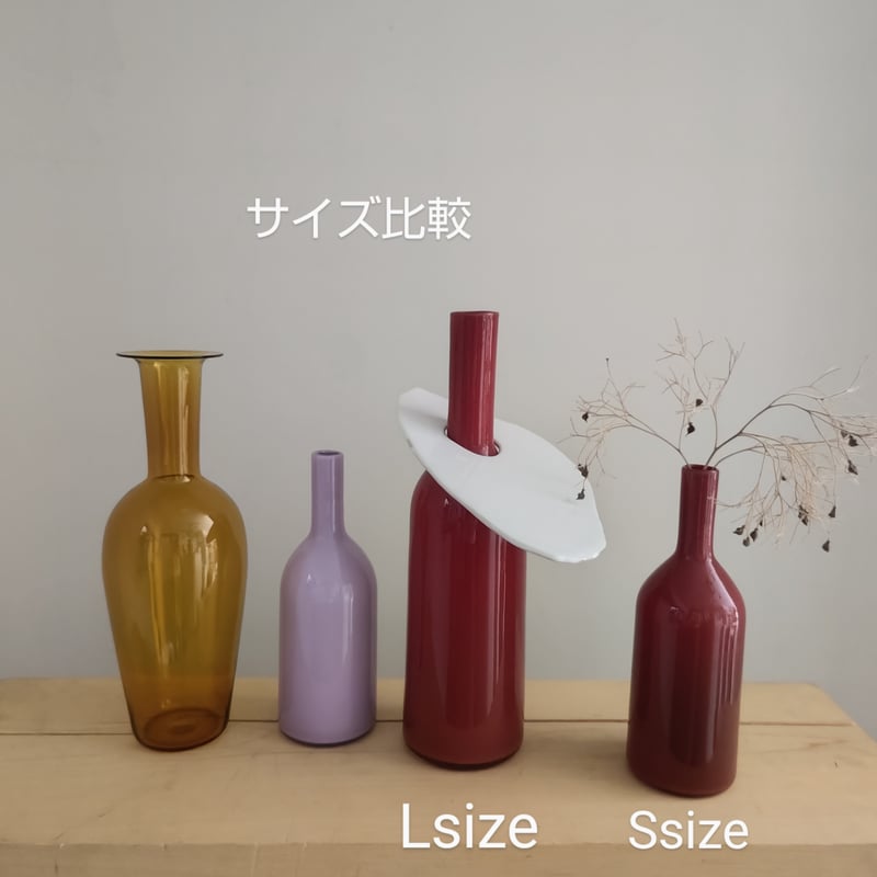Birbira×qualia glassworks / Bottle vase with ce