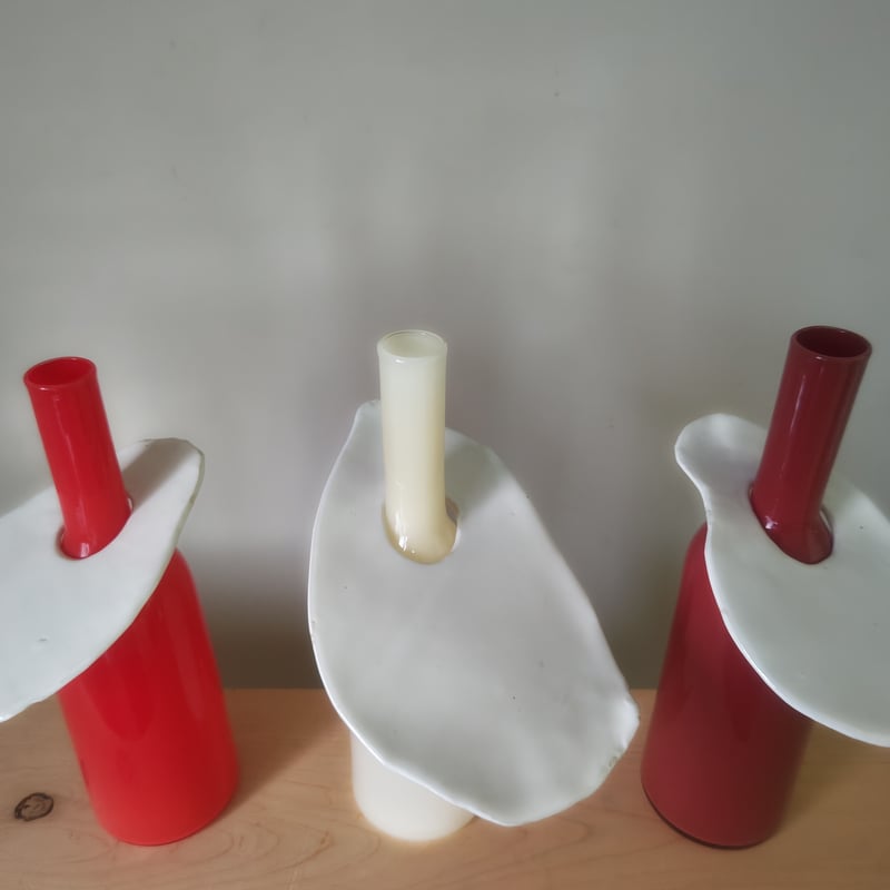 Birbira×qualia glassworks / Bottle vase with ce