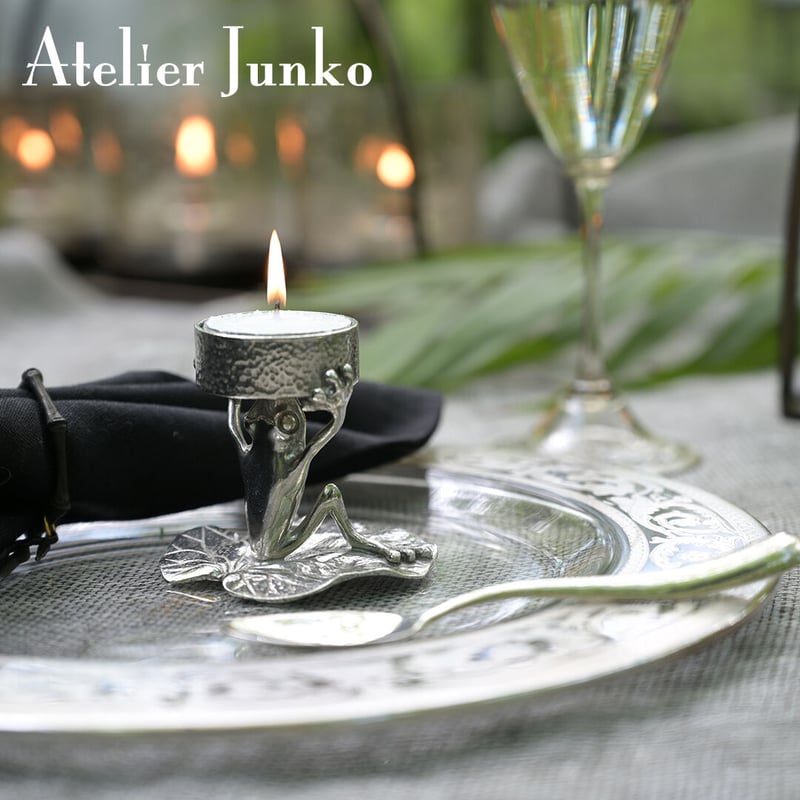 ティーキャンドルホルダー フロッグ＆ロータス Candle Holder Frog