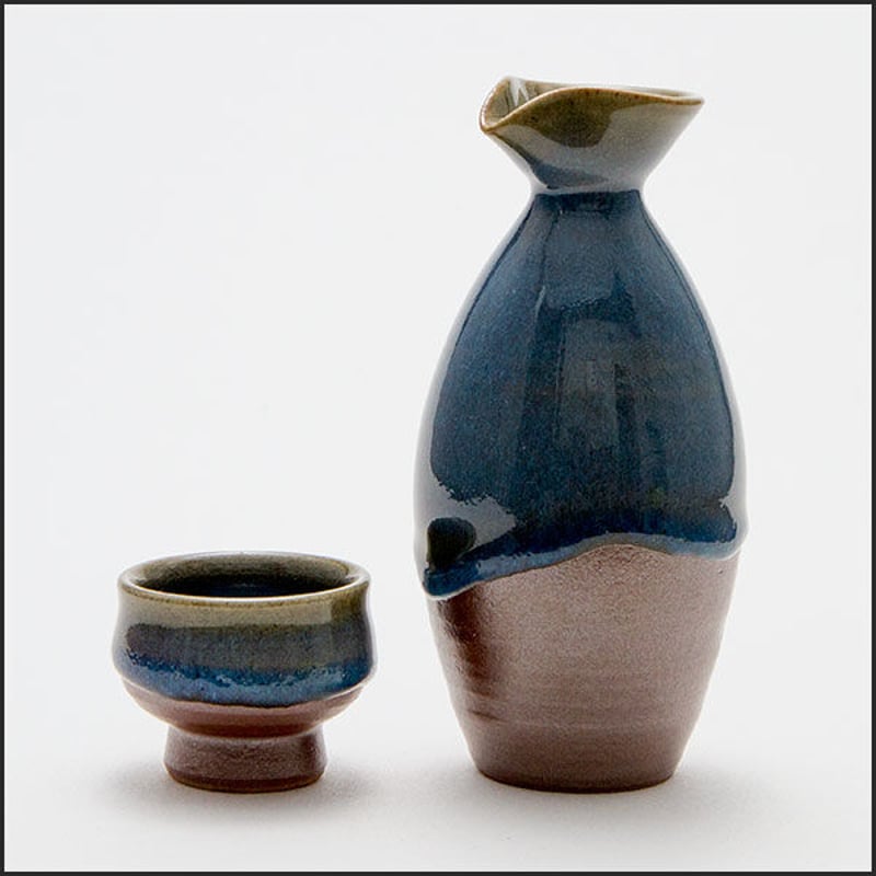 秋田の焼物 楢岡焼 徳利1.5合とぐい呑みセット | 角館桜皮細工センター