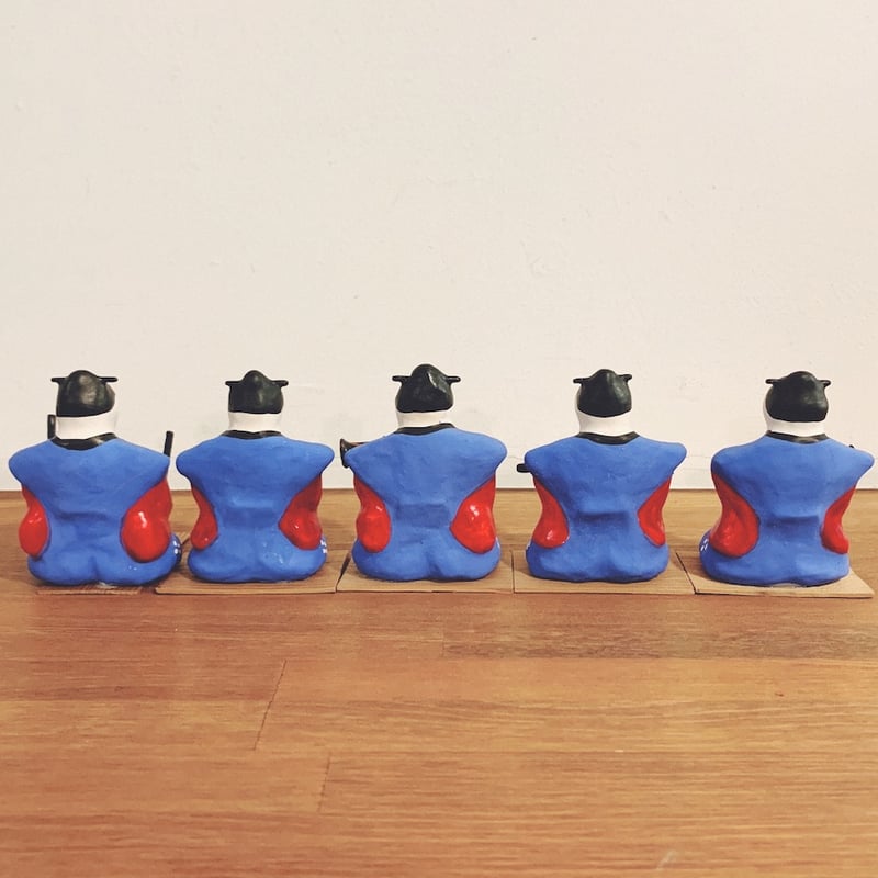 三春張子『雛12体セット(田舎雛・右大臣左大臣・三人官女・五人囃子