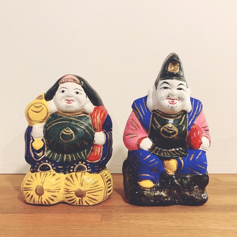 久米土人形の『恵比寿・大黒』 | 象々の郷土玩具