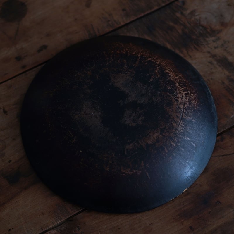 19世紀 アメリカ 大らかな無地のレッドウェア皿 / Redware Pie Plate /