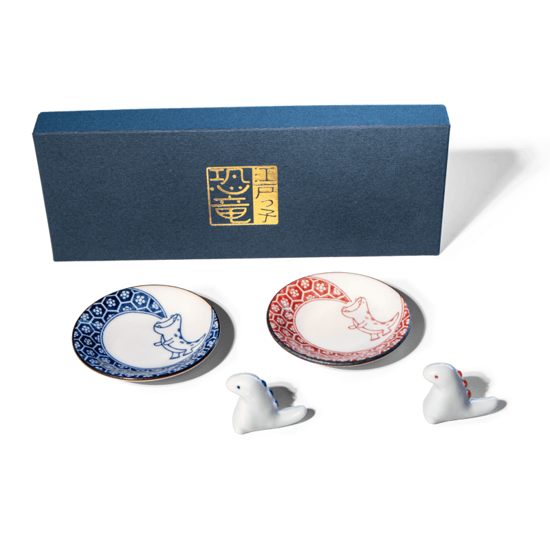 江戸っ子恐竜 まめ皿・箸置ペア [ギフトセット] | AWASAKA