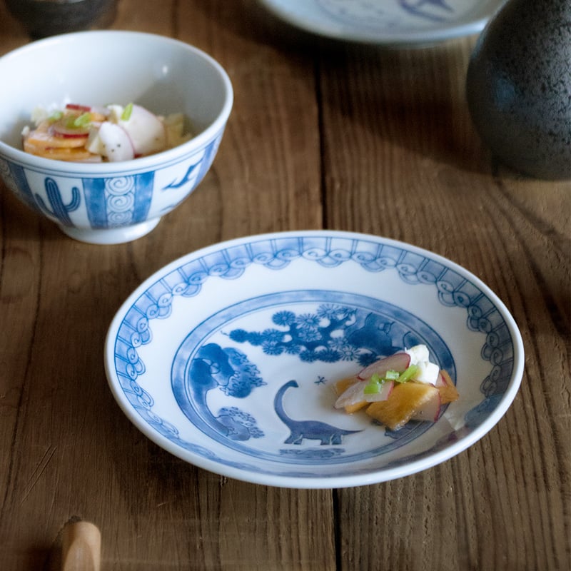 江戸っ子恐竜 竜山水 銘々皿 | AWASAKA