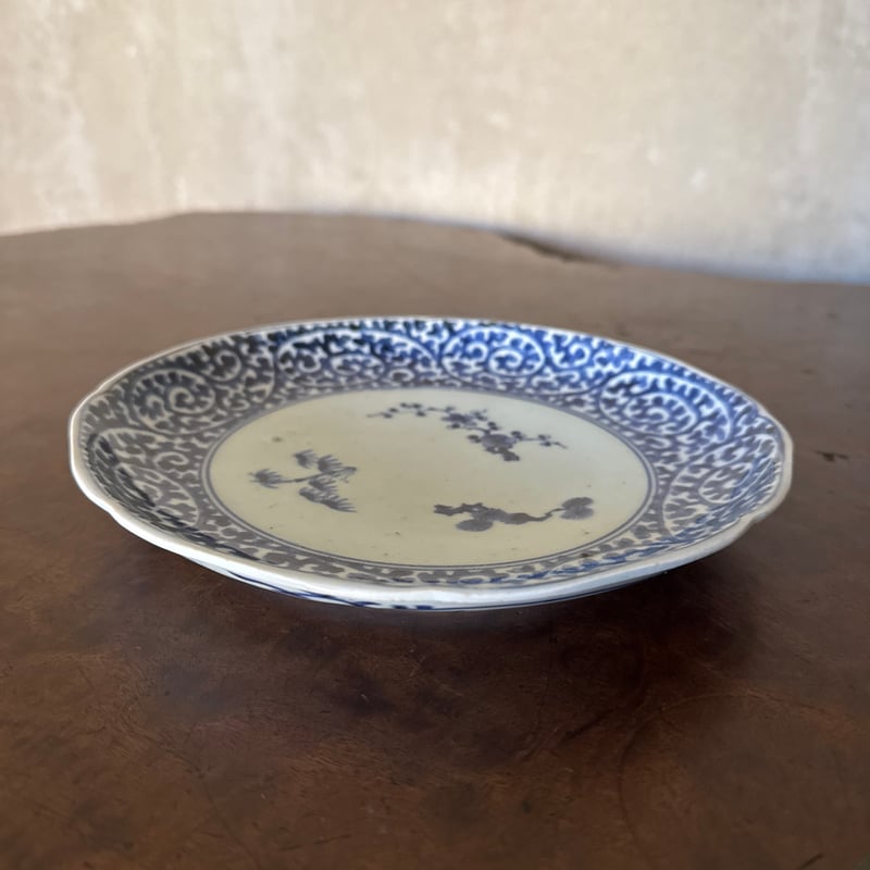 古伊万里 染付蛸唐草文 輪花七寸皿 太蛸！ 1枚 | Kaikaroman ONLINE STORE