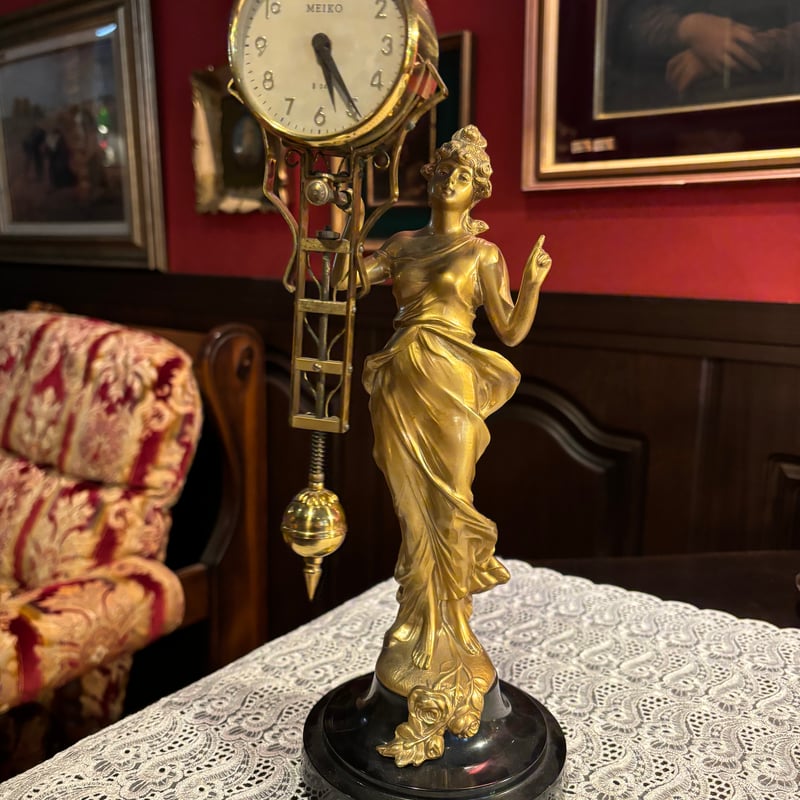 MEIKO 8day ゼンマイ式振り子時計 女神像 | アンティーク家具と喫茶