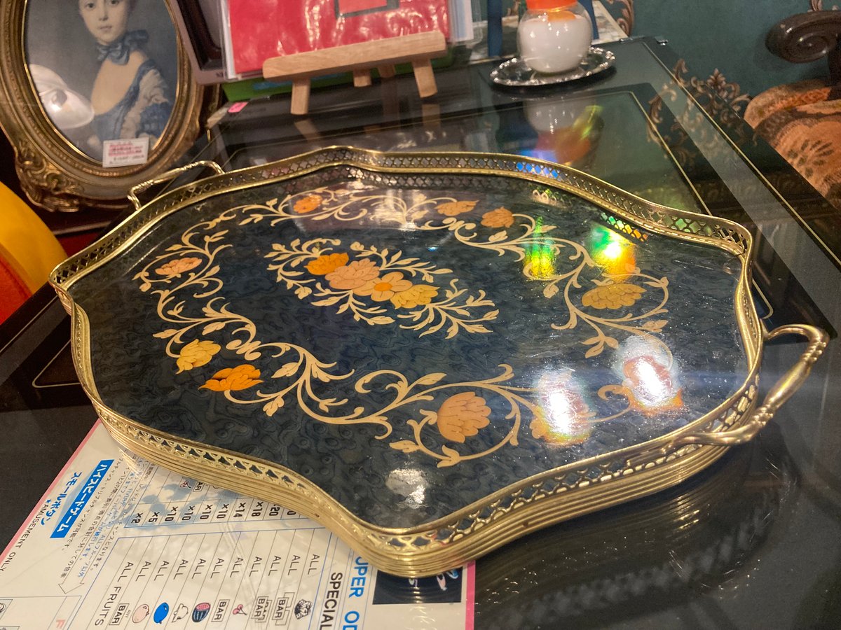 イタリア製 象嵌のトレー | アンティーク家具と喫茶キャバレーのネット
