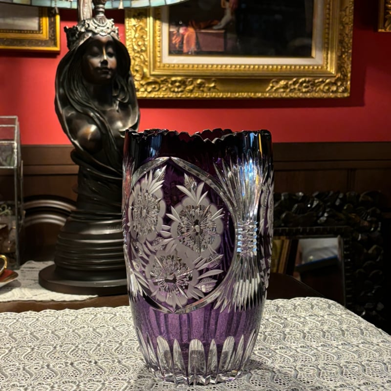 切子花瓶 フラワーベース クリスタル | アンティーク家具と喫茶