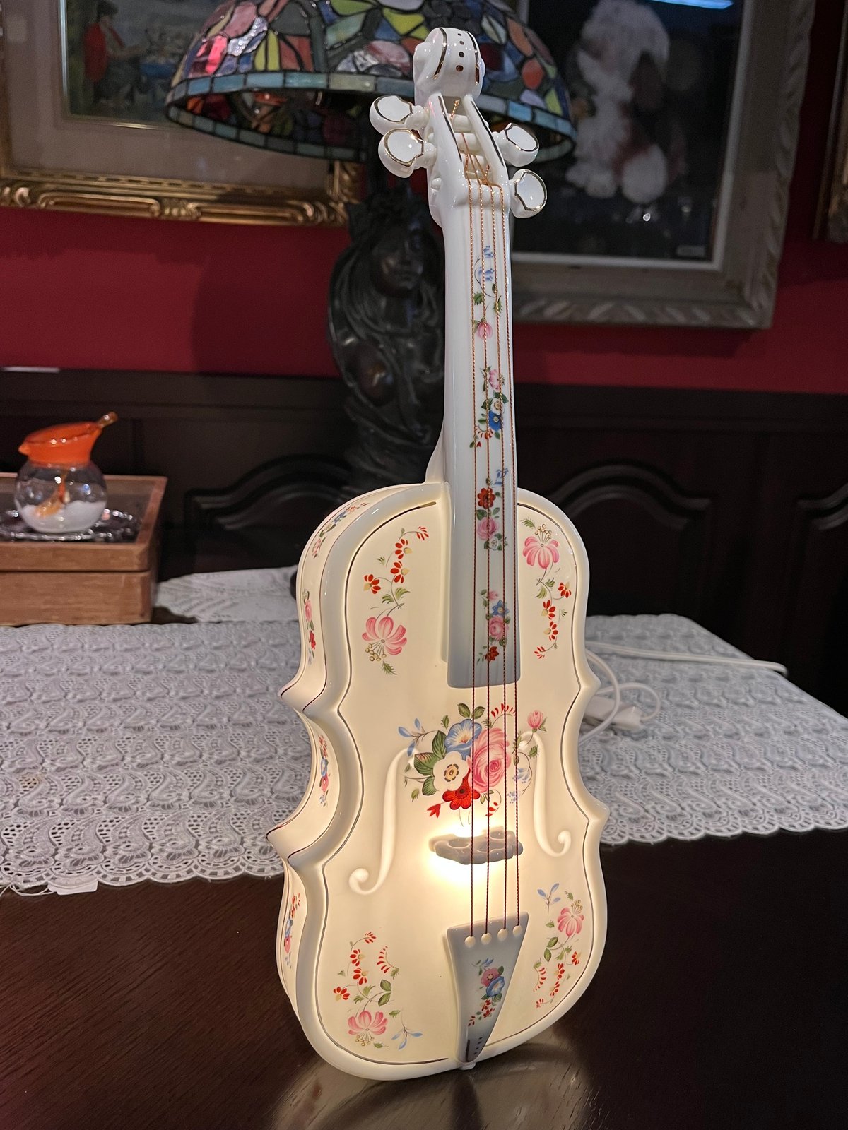 陶器製 demainドマン バイオリン型ライト 箱付き | アンティーク家具と