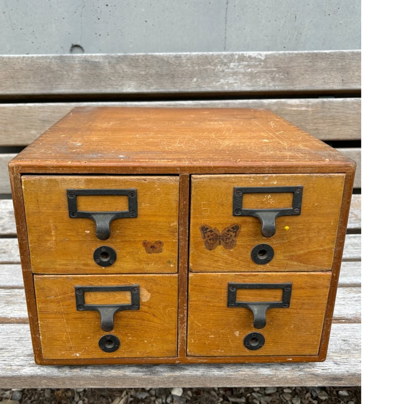 アンティーク 木製棚 図書カード棚 小道具棚 | アンティーク家具と喫茶