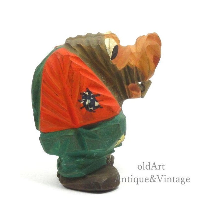 北欧ノルウェー製1960-70年代ヴィンテージ木製トロール妖精ウッド