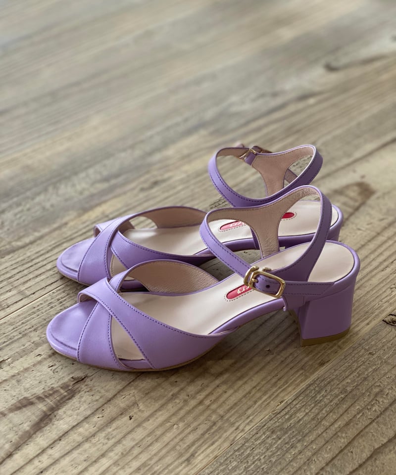 小さいサイズ21cm,21.5cm限定 ] クロスベルトサンダル #ラベンダー