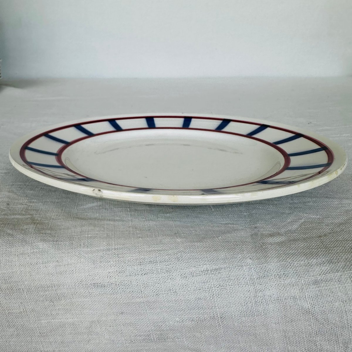 ムーランデルー バスク柄デザートプレート フランスアンティーク食器