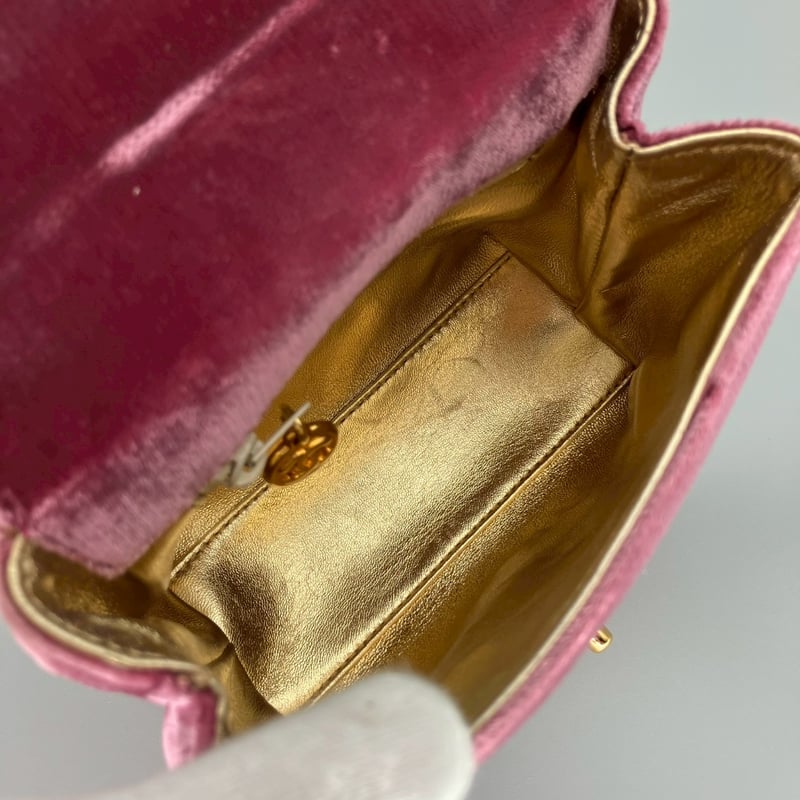 CHANEL (シャネル) ヴィンテージ ベロア ベルベット ターンロック ココ