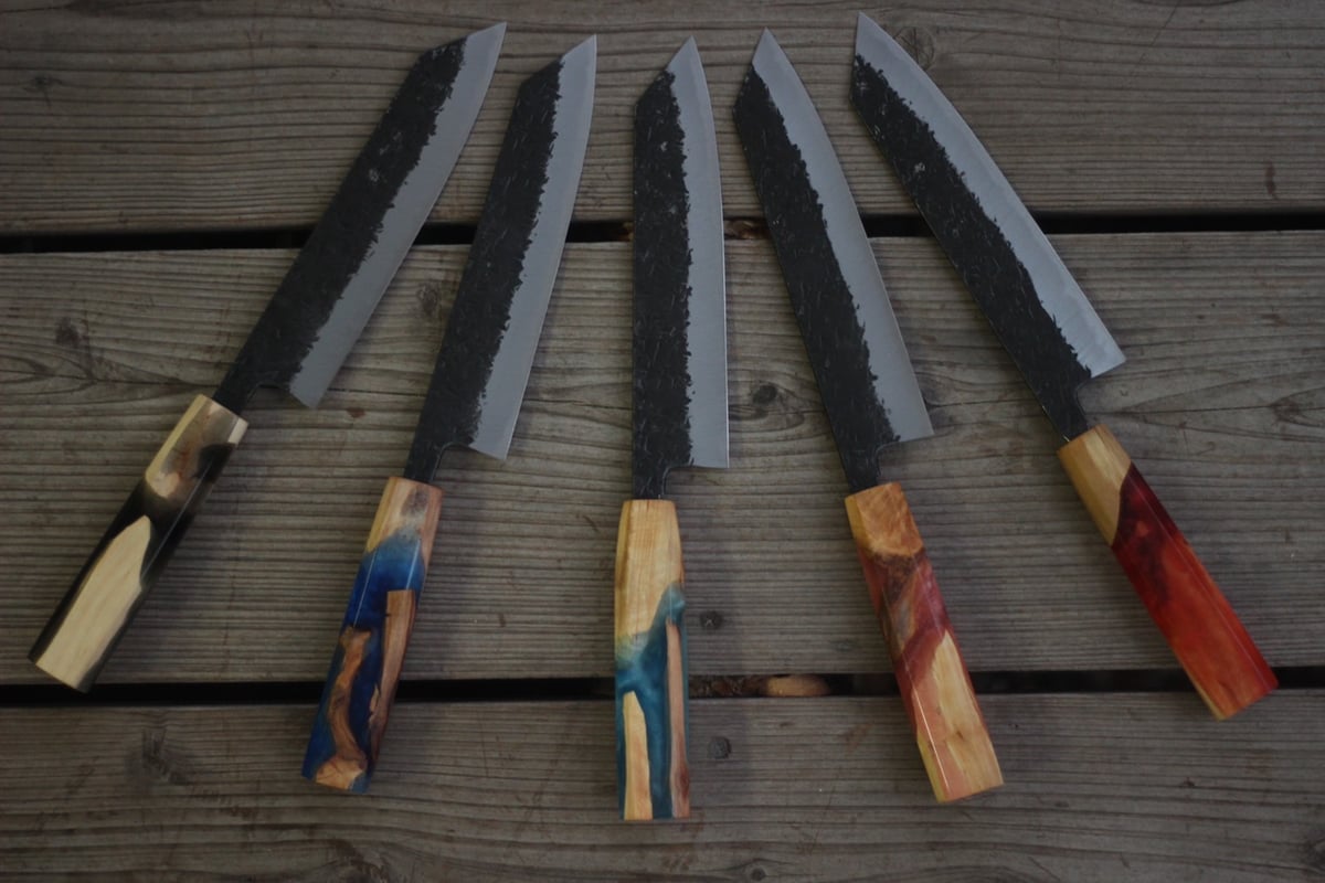 本格三徳包丁(柄ウッドレジン) | Wood Dessert