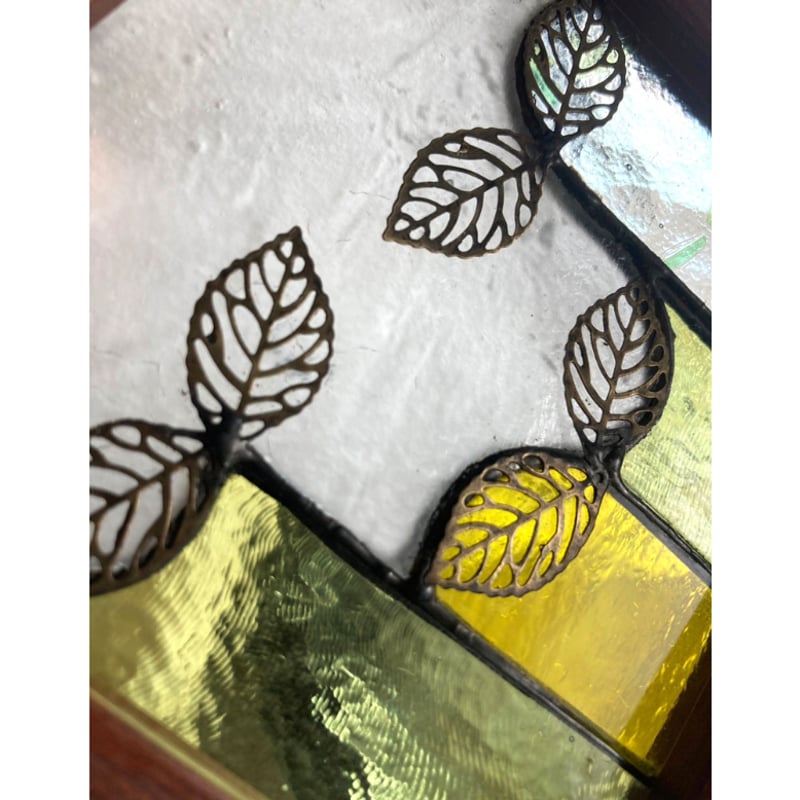 オリジナルステンドグラス『リーフのミニ額』B | shop煌LaLa