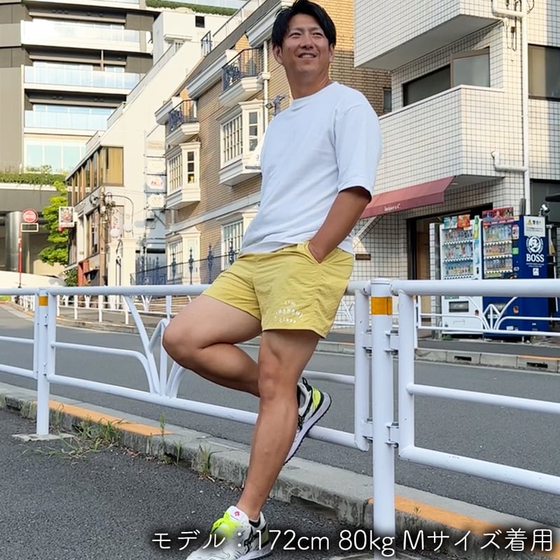 ハーフパンツ＜I'm IMANAMI Class＞ イエロー×白文字 水陸両用 2way