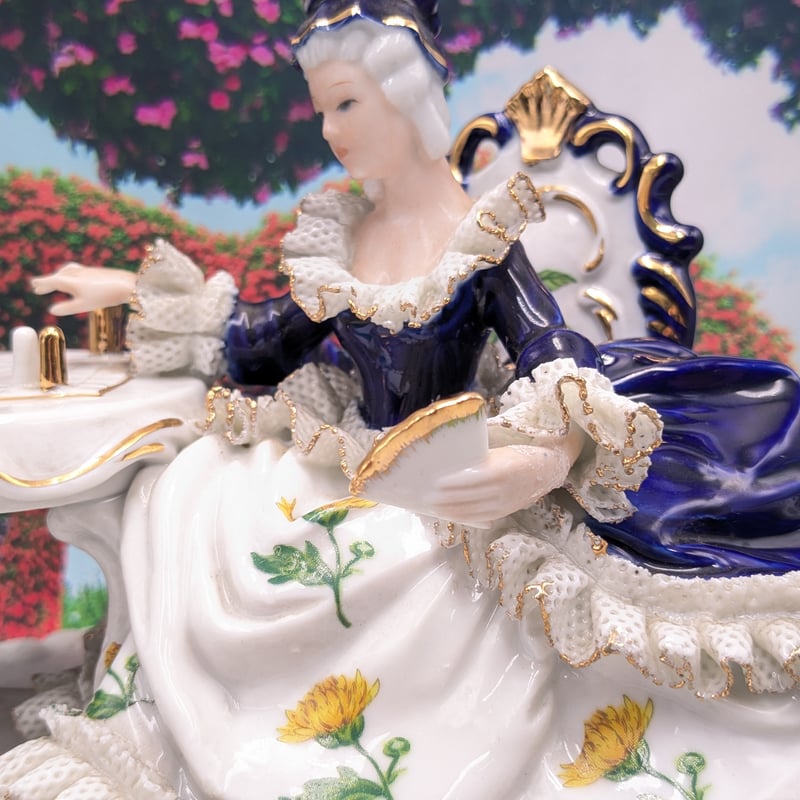 レースドール 陶器 置物 陶器人形 アンティーク人形 ロココ様式