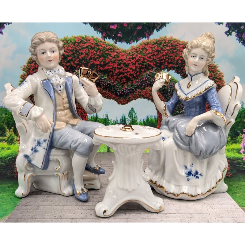 アンティーク 陶器 置物 陶器人形 アンティーク人形 貴族 男女