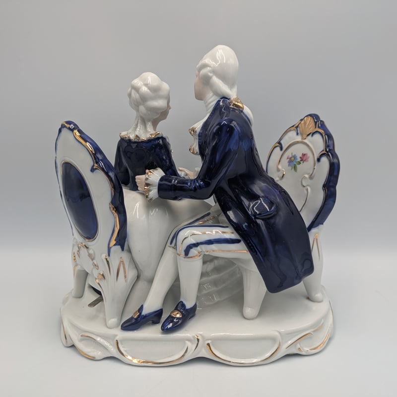 加藤工芸 置物 フィギュリン 陶器製人形 オルゴール ウインナーワルツ