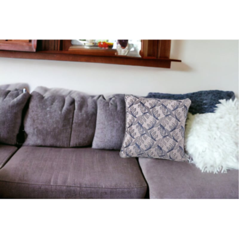 クッションカバー 45×45 フェザー グレー | NAKAYA KINKAZAN TEXTILE