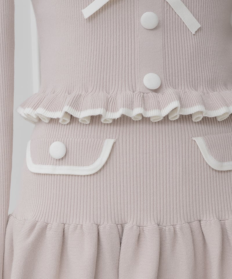 バイカラーリボンミニスカートセットアップ | DOLCELICHE（ドルチェ