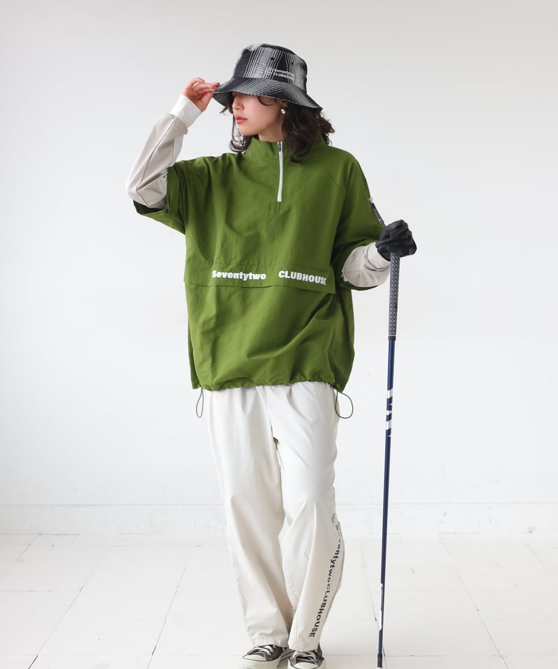 ANTIQUAGOLF×STCH 】regen 2waypullover-khaki |