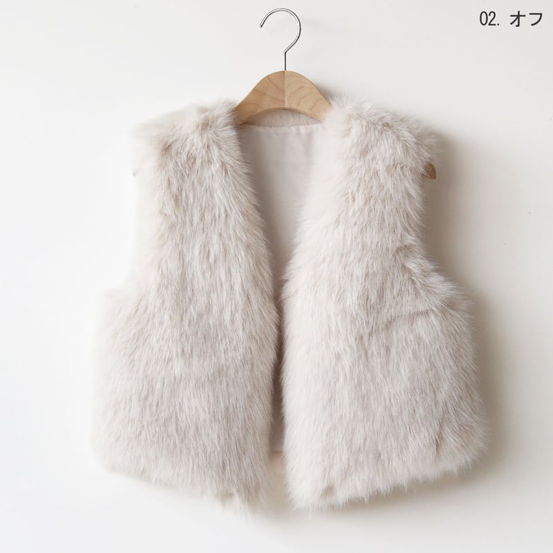 フェイクファーベスト[22034305]Vivid | natural mist Class