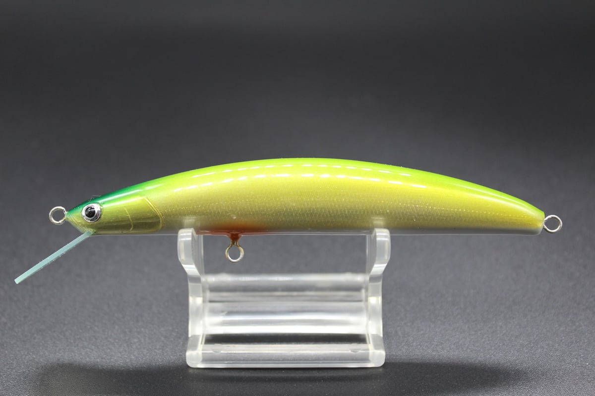 ハンドメイドルアー フローティング グリーンゴールド 11cm 【幾ミノー