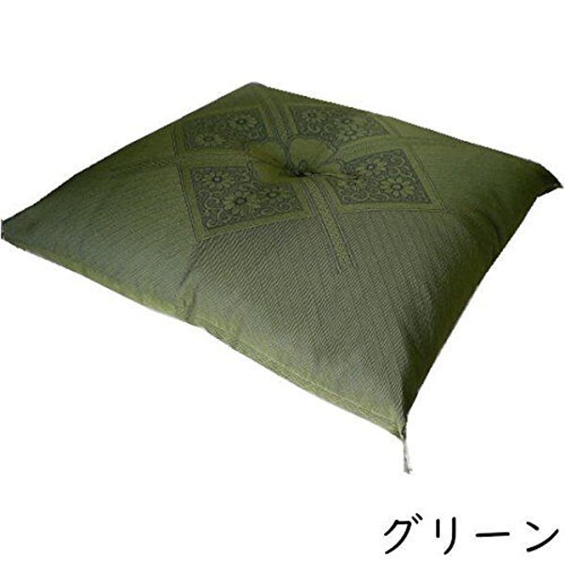 防水フクレ織座布団 客用 八反版 59x63cm 5枚組 グリーン