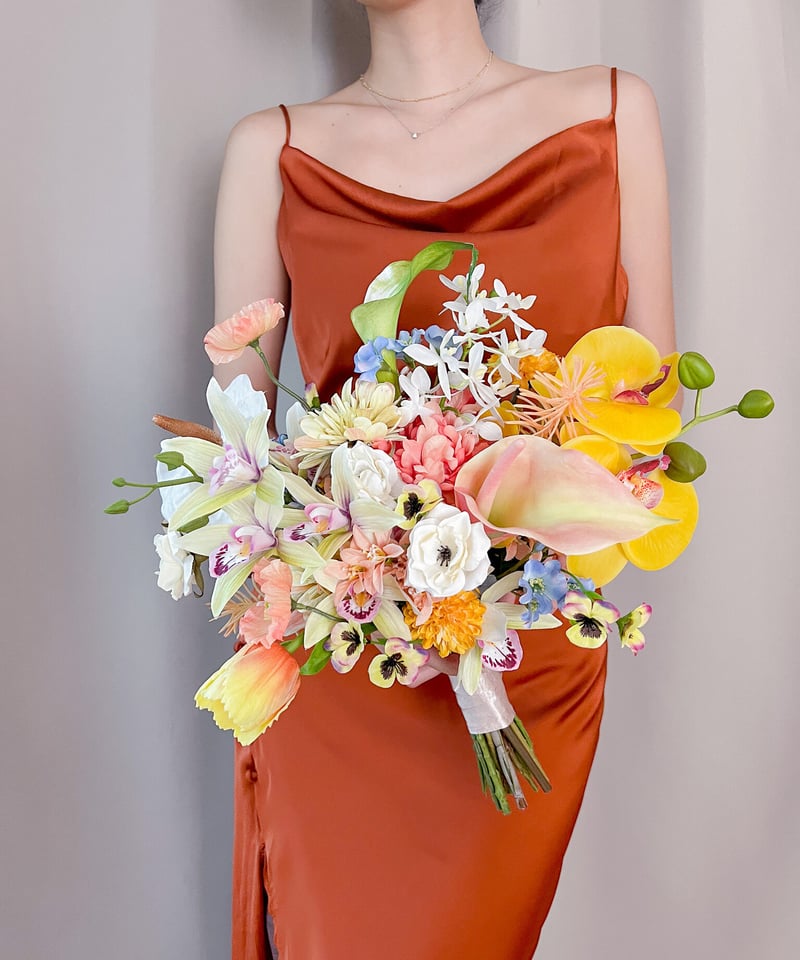 エアリーイエローのブーケ| 造花ブーケ ウェディングブーケ アーティ