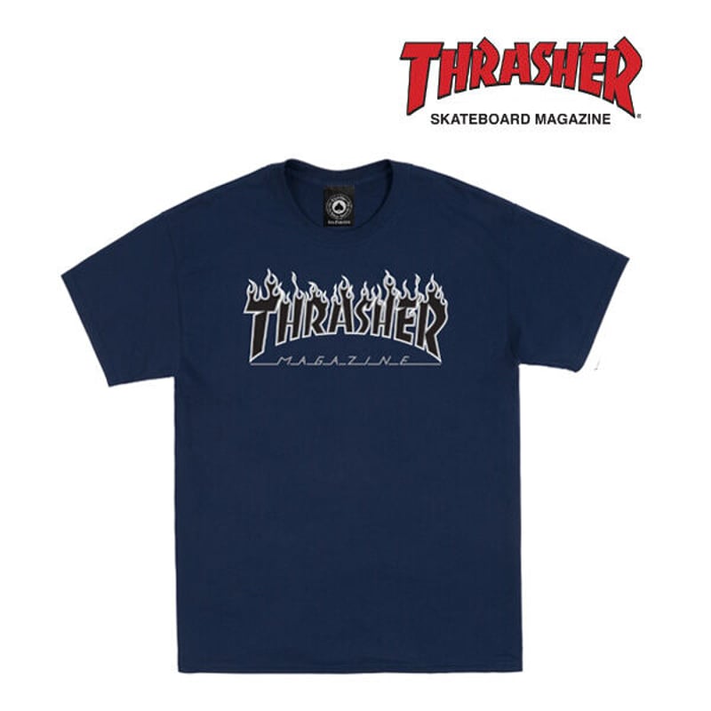 THRASHER スラッシャー Tシャツ 半袖 ネイビー THRASHER MAGAZINE