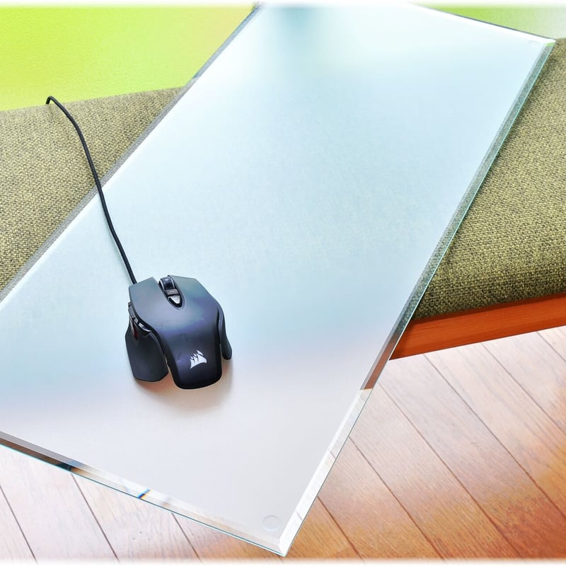 サラサラ質感・ゲーミングガラスマウスパッド【300㎜×700㎜×5㎜厚