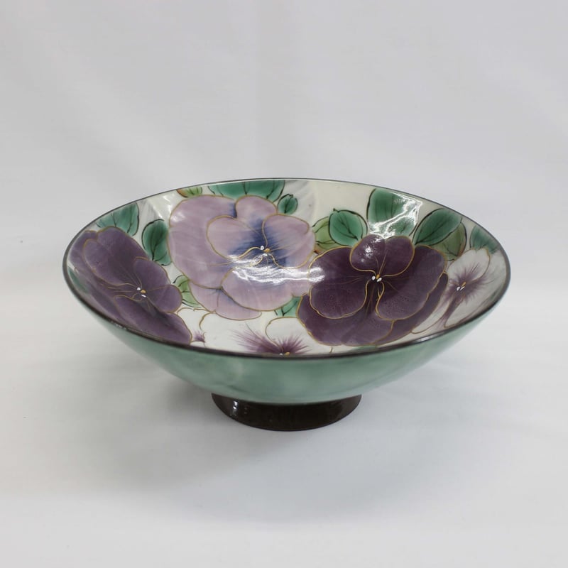 特選品 京都 京焼（清水焼） 土淵陶葊(どぶちとうあん)作 ☆パンジー六