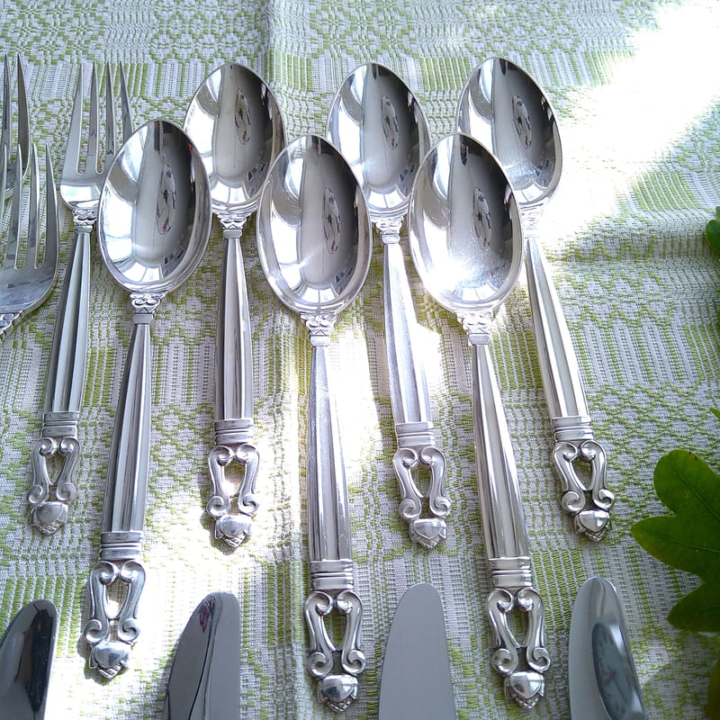 ジョージジェンセン ブロッサムsterling925ディナースプーン6本 共袋付