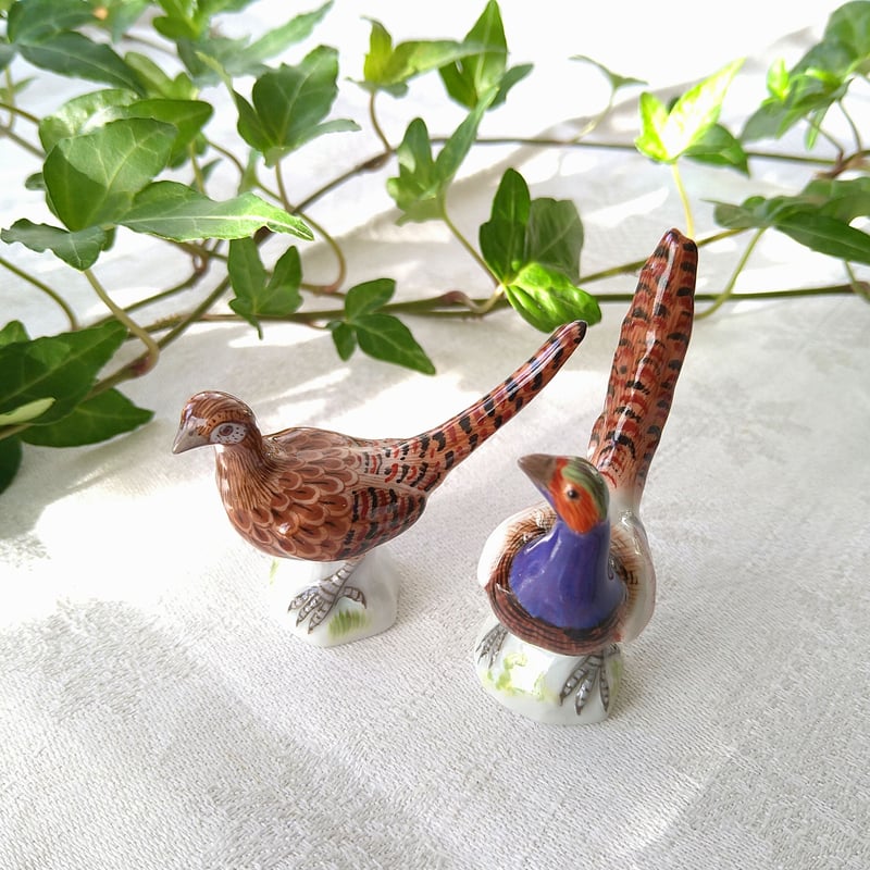 1950年以降マイセンのミニチュアの雉のペア | アンティーク田中