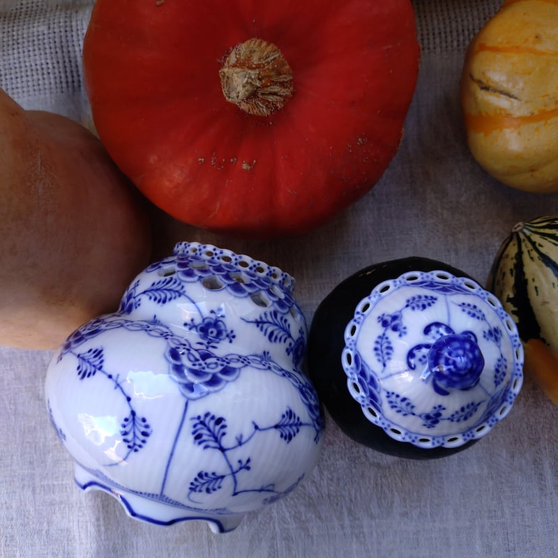 1889-1922年RoyalCopenhagenフルレースのポプリポット蓋付き高さ約15.5