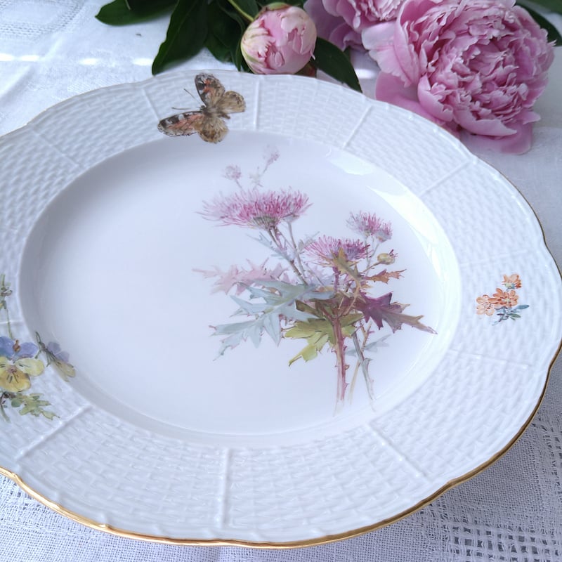 ✤1924年以前✤マイセン✤『花紋レリーフ皿』 【公式通販】