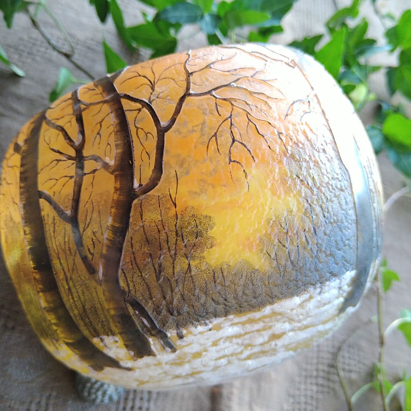 DaumNancyドームナンシー雪景色は高さ約9㎝H直径約12.5㎝D/Daum Nancy