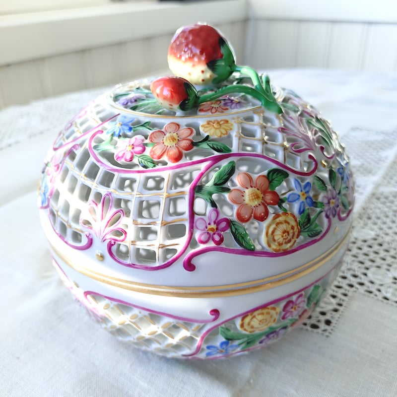 Herendヘレンド🦋🧙ファンタジー👑大きなボンボン入れ口径約15㎝D