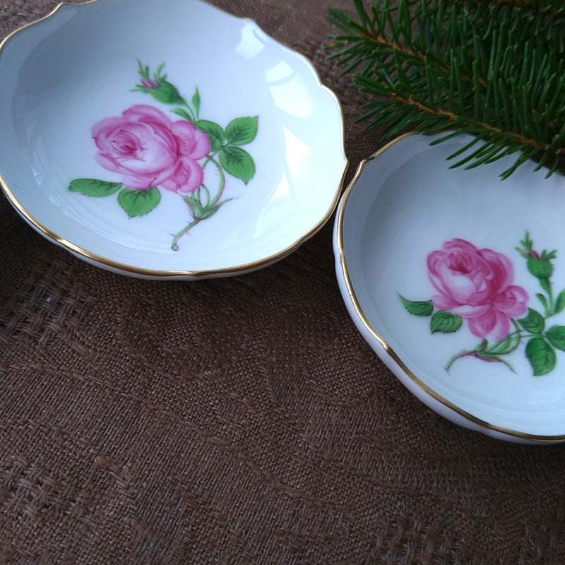 未使用✨マイセン ピンクローズ プレート20cm 皿 ピンク 花 楽天市場