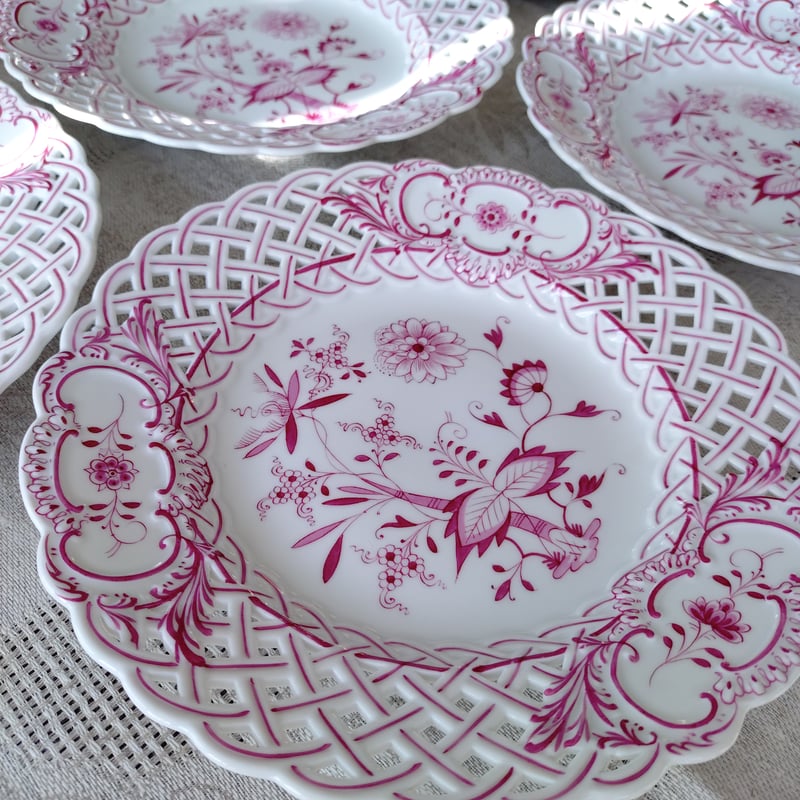 アンティークMeissenマイセンRedPurple Onion/赤玉ねぎ(笑)1877年のス