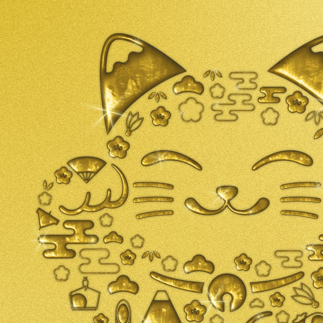 開運総合！金運の金色招き猫＋数字24】✨輝くゴールドの福モチーフが