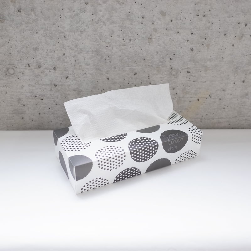 ティッシュボックス ドット柄 ×10セット 4906327902972 | Komoda's