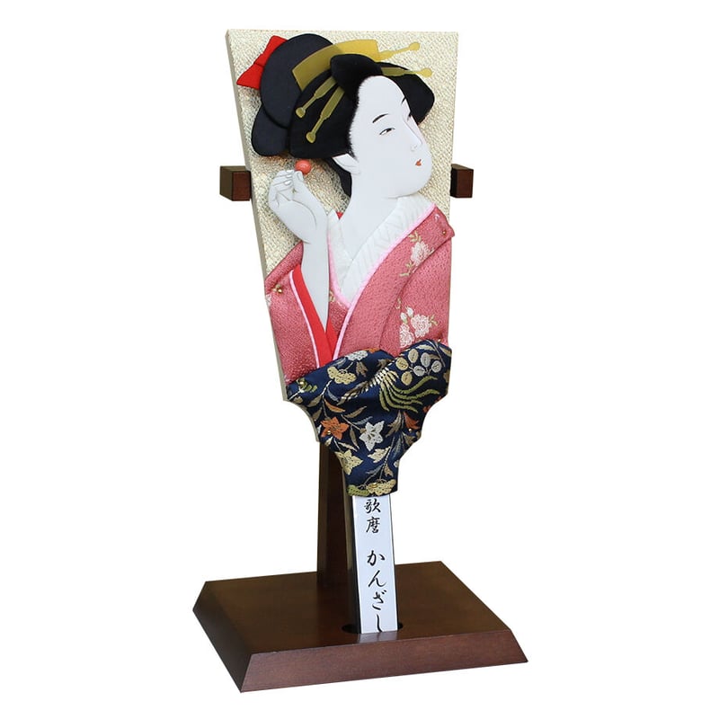 羽子板 10号歌麿 かんざし（立て台付き） | hayashiyaningyotenec's