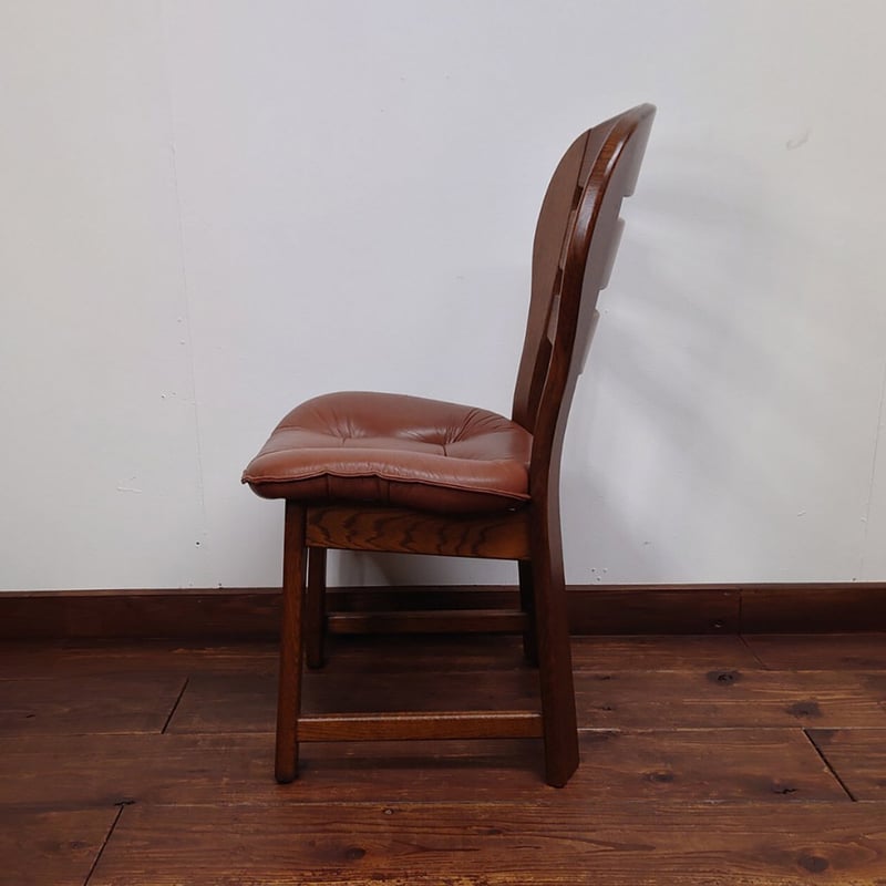 オランダ製 4脚セット ダッチカントリー・ダイニングチェア(本革