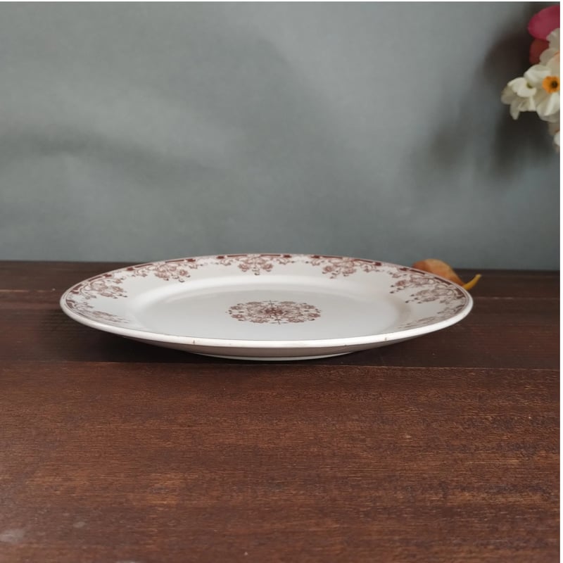 フランスアンティーク サルグミンヌのマロン色のプレートa | フランス