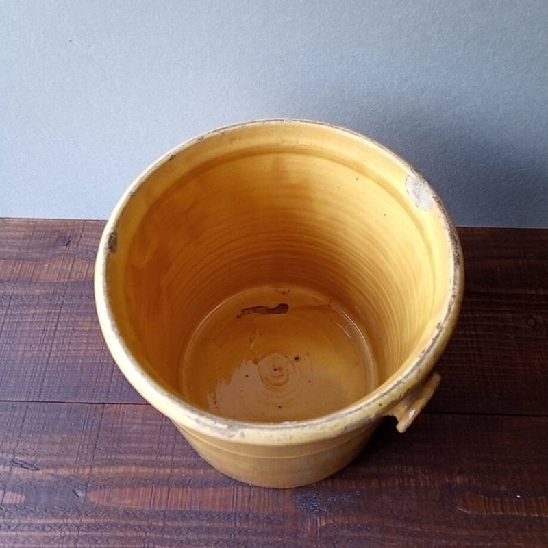 フランスアンティーク 南仏の大きな黄色のポット | フランス